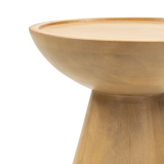 Side Table Arvika 40 cm, Round, Mango Wood, Curved Shapes