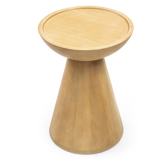 Side Table Arvika 40 cm, Round, Mango Wood, Curved Shapes