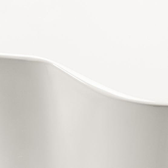 Side Table Bow 49 cm, Gray-Beige, Glossy, Rounded Shapes