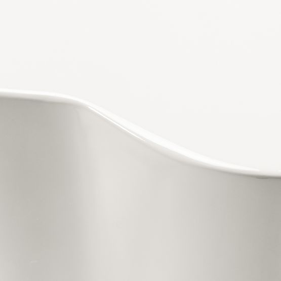 Side Table Bow 49 cm, Gray-Beige, Glossy, Rounded Shapes