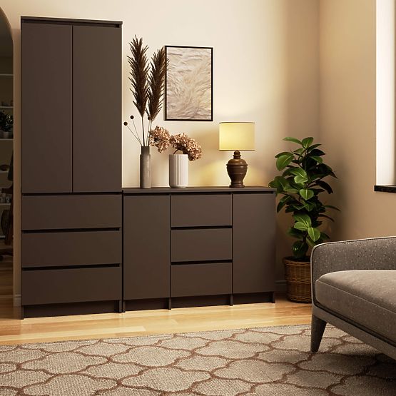 SIDEBOARD K100 2D 3DR GRAPHITE GRAY