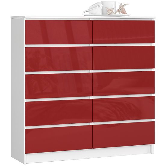 SIDEBOARD K120 10 DRAWERS CLP PK RED GLOSS