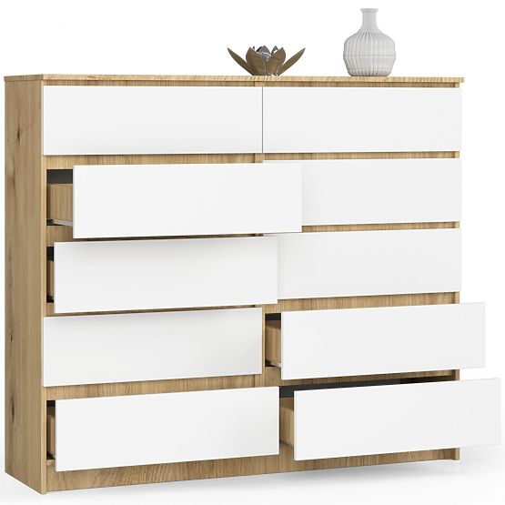 SIDEBOARD K140 10 DRAWERS CLP ARTISAN OAK / WHITE