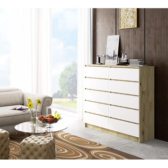 SIDEBOARD K140 10 DRAWERS CLP ARTISAN OAK / WHITE