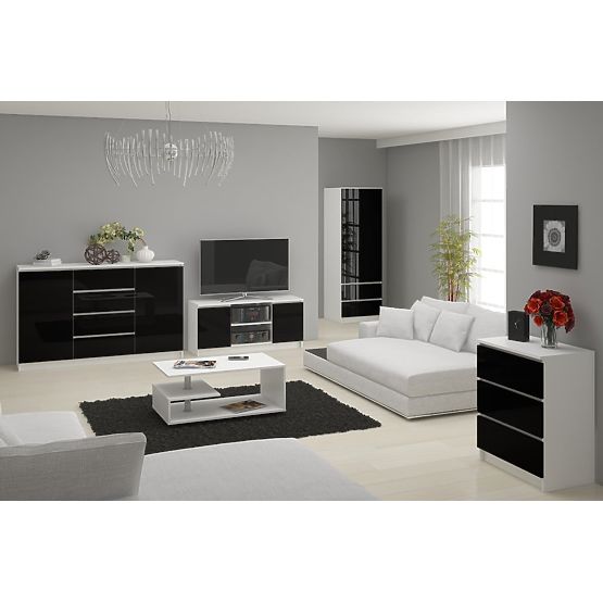 SIDEBOARD K140 2D 4DR CLP BLACK GLOSS