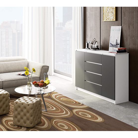 SIDEBOARD K140 2D 4DR CLP WHITE / GRAY