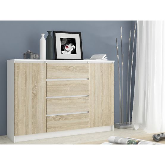 SIDEBOARD K140 2D 4DR CLP WHITE / SONOMA