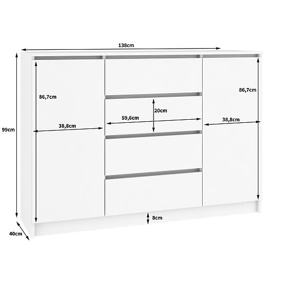 SIDEBOARD K140 2D 4SZ CLP WENGE / WHITE