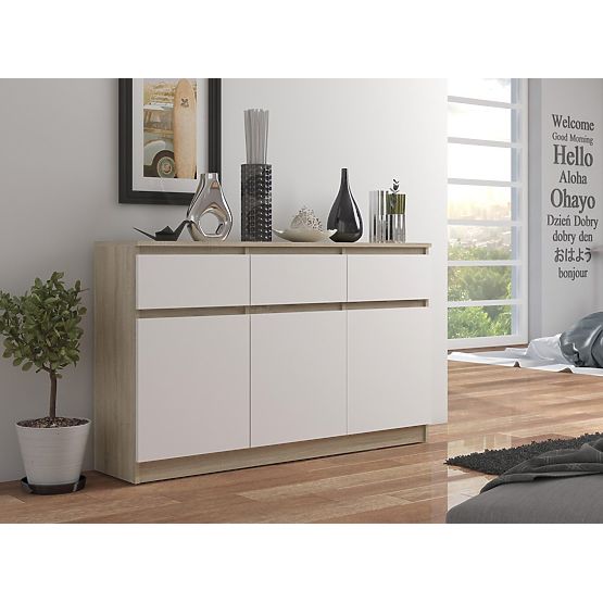 SIDEBOARD K140 3D 3DR CLP PK SONOMA / WHITE