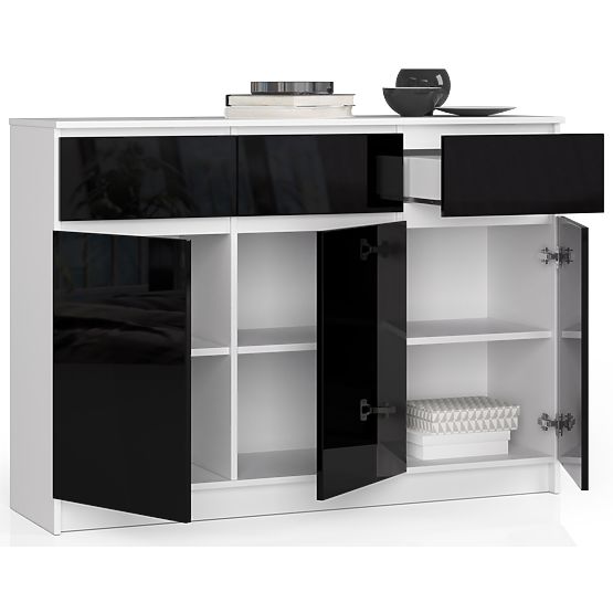 SIDEBOARD K140 3D 3SZ CLP PK BLACK GLOSS