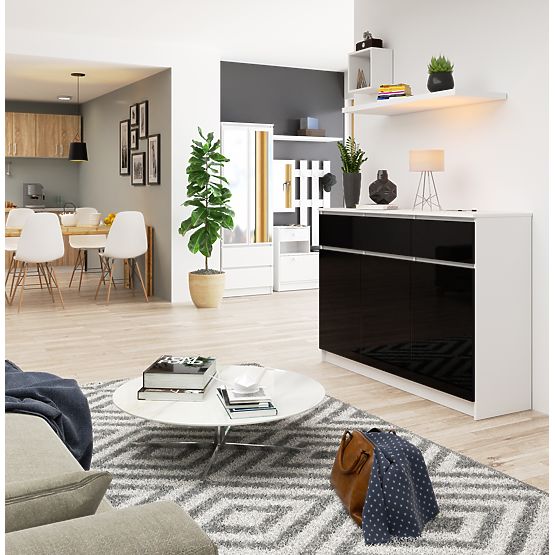 SIDEBOARD K140 3D 3SZ CLP PK BLACK GLOSS
