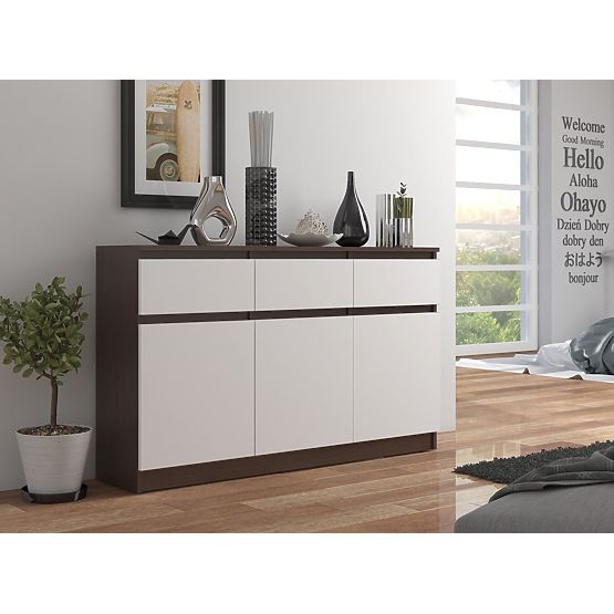 SIDEBOARD K140 3D 3SZ CLP WENGE / WHITE