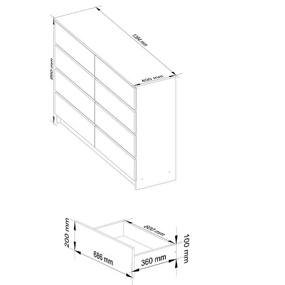 SIDEBOARD K140 8SZ CLP ARTISAN OAK