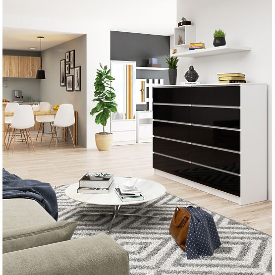 SIDEBOARD K160 10DR CLP PK BLACK GLOSS