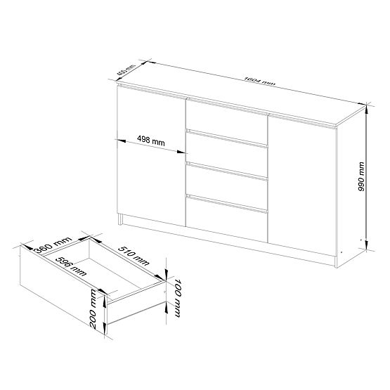 SIDEBOARD K160 2D 4DR CLP PK ARTISAN / WHITE