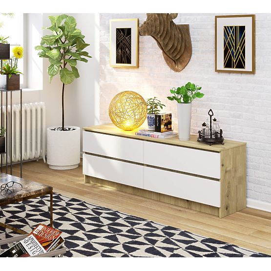 SIDEBOARD K160 4DR CLP PK ARTISAN OAK / WHITE