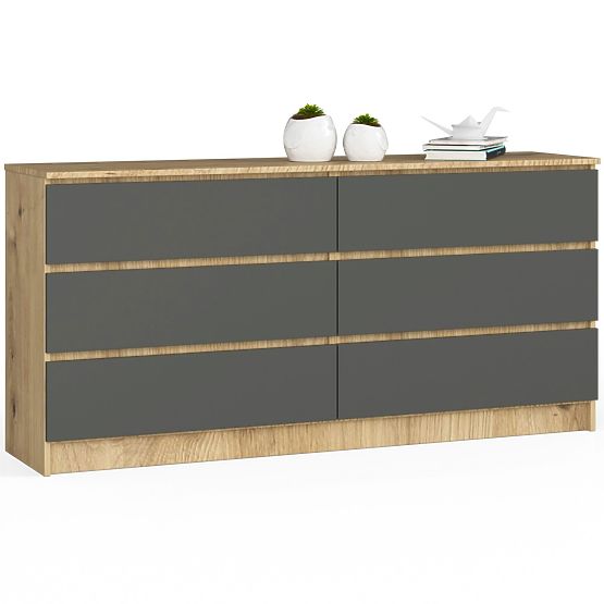 SIDEBOARD K160 6DR CLP ARTISAN OAK / GRAY