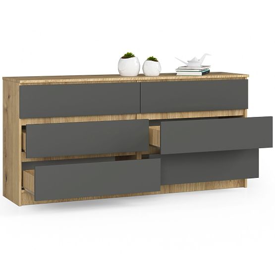 SIDEBOARD K160 6DR CLP ARTISAN OAK / GRAY