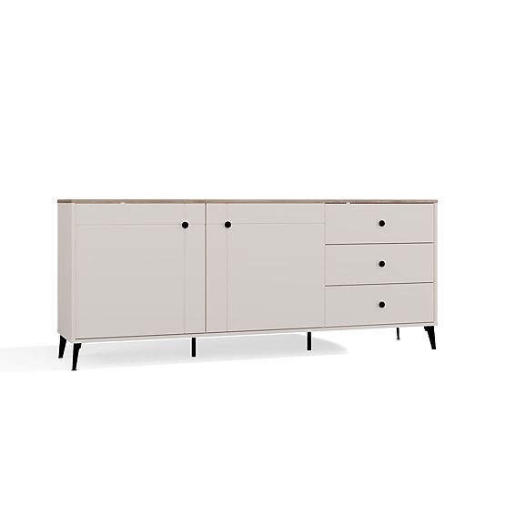 Sideboard POINT 2D3S Cashmere Beige Castello Oak Cabinet 3 Drawers 2 Doors Living Room