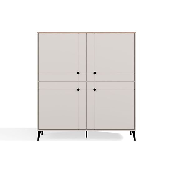 Sideboard POINT 4D Cashmere Beige Oak Castello Cabinet 4 Doors 8 Shelves for Living Room