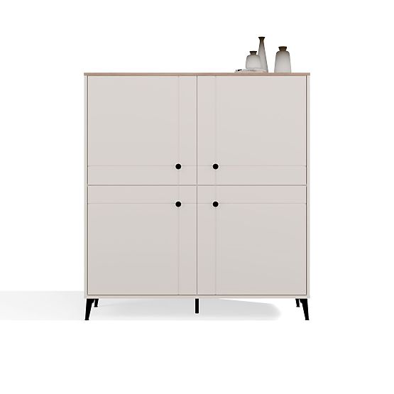 Sideboard POINT 4D Cashmere Beige Oak Castello Cabinet 4 Doors 8 Shelves for Living Room