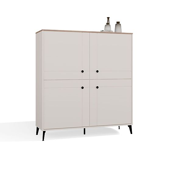 Sideboard POINT 4D Cashmere Beige Oak Castello Cabinet 4 Doors 8 Shelves for Living Room