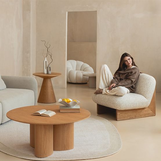 Silia Relaxation Chair Beige/Natural, Rounded Shapes