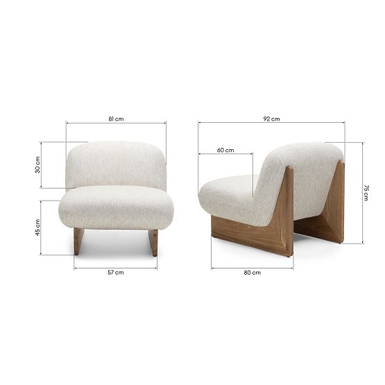 Silia Relaxation Chair Beige/Natural, Rounded Shapes