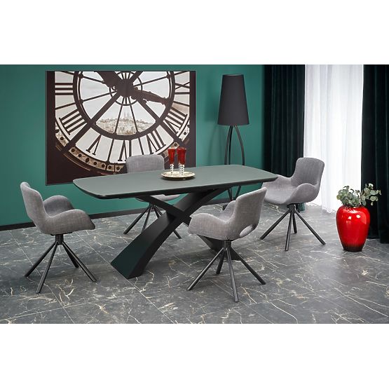 SILVESTRO Extendable Table Top - Dark Gray, Leg - Black (2p=1pc)