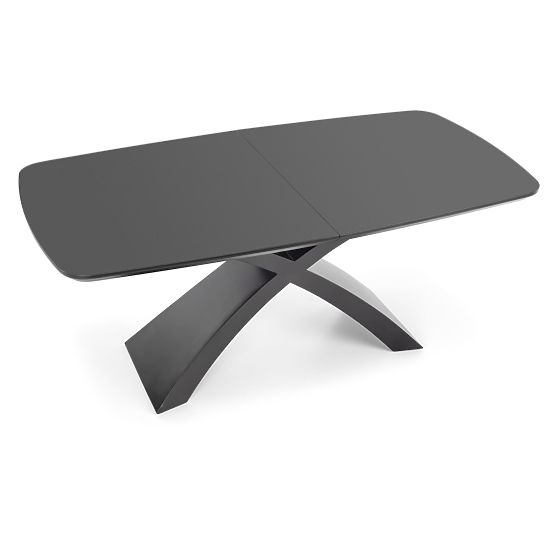 SILVESTRO Extendable Table Top - Dark Gray, Leg - Black (2p=1pc)