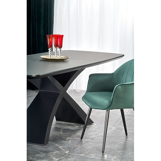 SILVESTRO Extendable Table Top - Dark Gray, Leg - Black (2p=1pc)