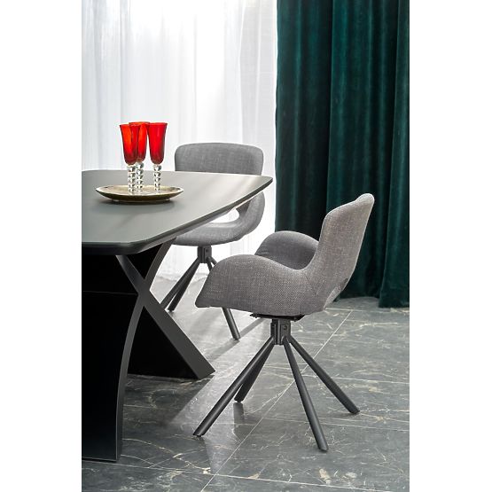 SILVESTRO Extendable Table Top - Dark Gray, Leg - Black (2p=1pc)