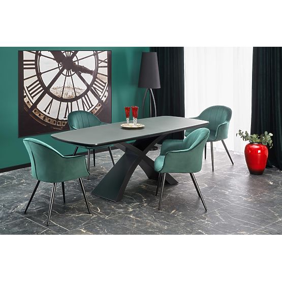 SILVESTRO Extendable Table Top - Dark Gray, Leg - Black (2p=1pc)
