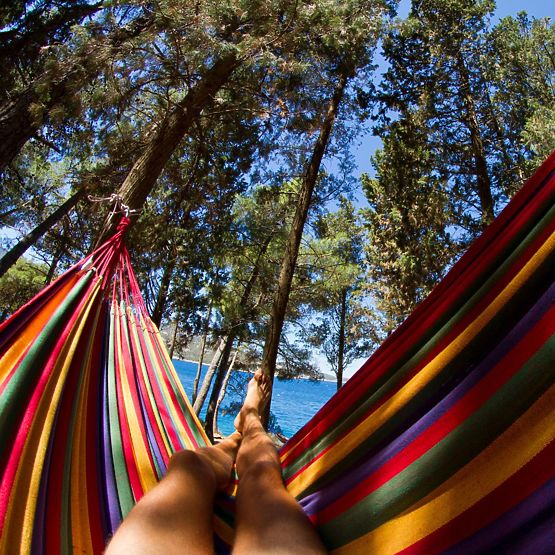 Single Hammock with 40cm Spreader Bar 400257 Yellow