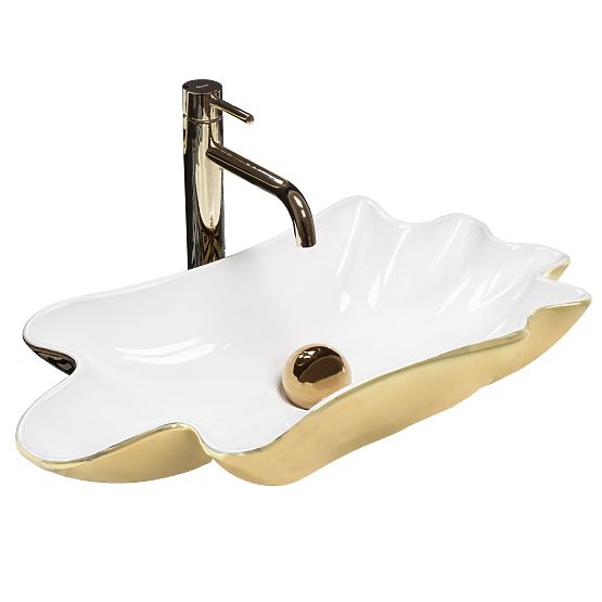 Sink REA Sea Infinity Gold/White + Stopper
