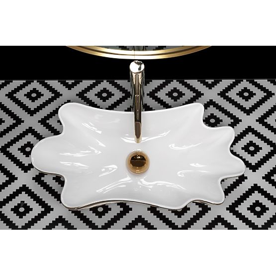 Sink REA Sea Infinity Gold/White + Stopper