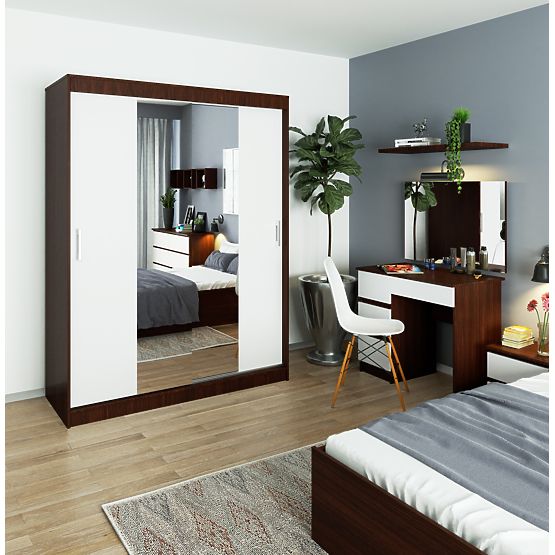 SLIDING WARDROBE 150cm CLP WENGE / WHITE