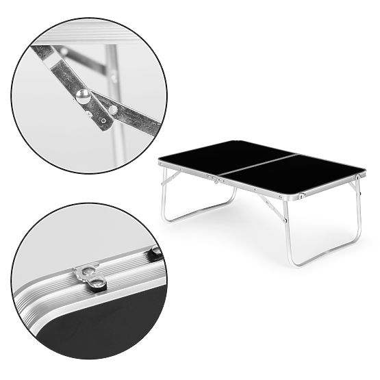 Small Folding Picnic Table 60x40 cm Black MultiGarden