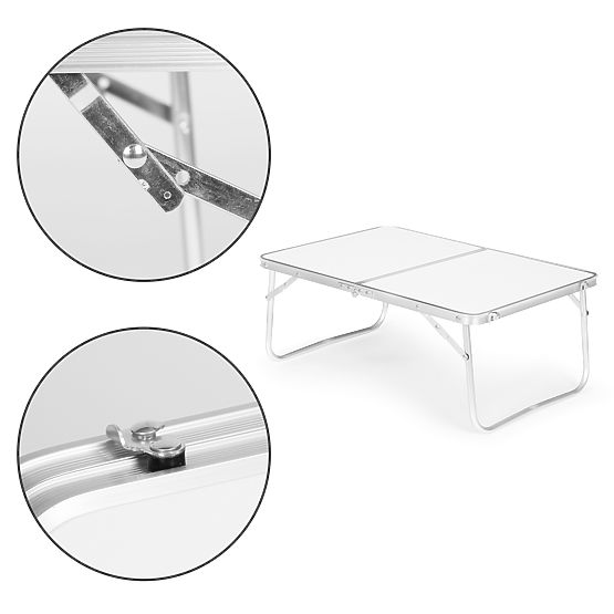 Small Folding Tourist Picnic Table 60x40 cm White MultiGarden