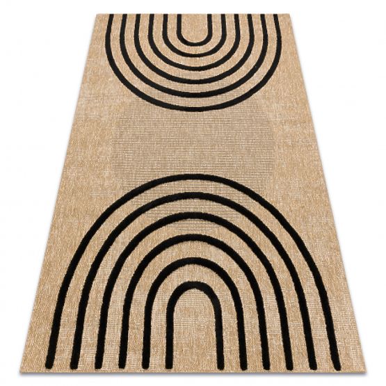 SPARK 0688 Beige/Black Carpet - Geometric, Sisal, Textured