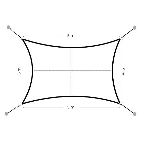 Square Sun Shade Sail 5x5m Waterproof ModernHome - Gray