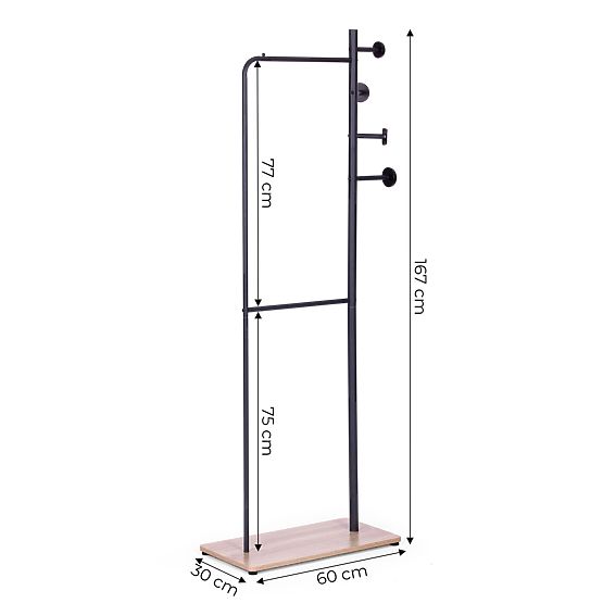 Standing Clothes Rack with Shoe Shelf