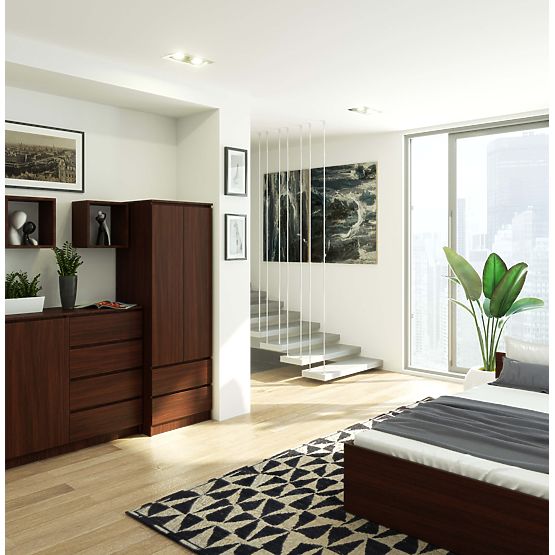 STAR WARDROBE S 60 cm 2 DOORS 2 DRAWERS WENGE