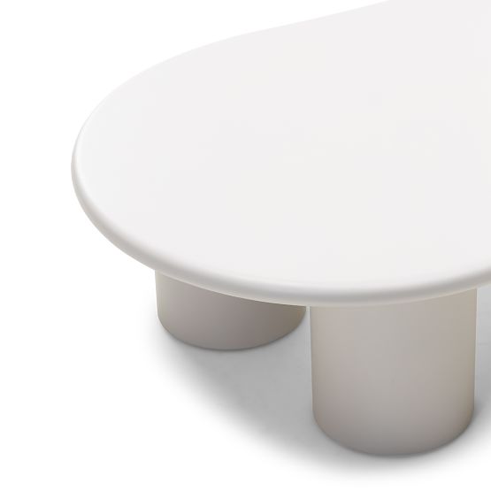 Sucre Coffee Table Grey-Beige, Matte, Rounded Shapes