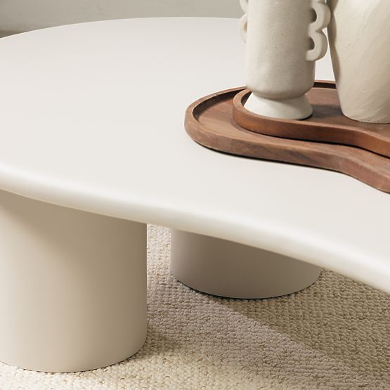 Sucre Coffee Table Grey-Beige, Matte, Rounded Shapes