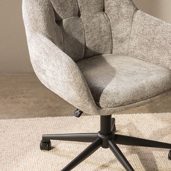 Swivel Chair Acapulco, Light Grey, Rounded Shapes