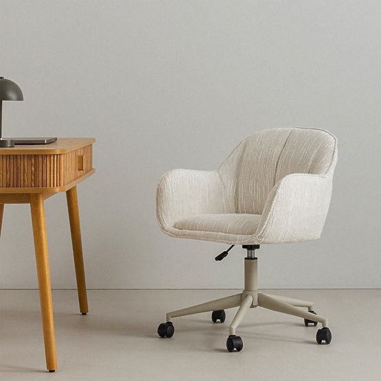 Swivel Chair Almeria, Cream/Beige Legs