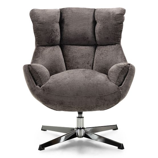 Swivel Chair Bolzano, Brown-Grey/Chrome Legs
