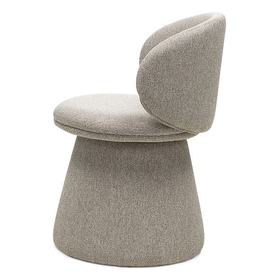 Swivel Chair Chamil Beige-Grey, Rounded
