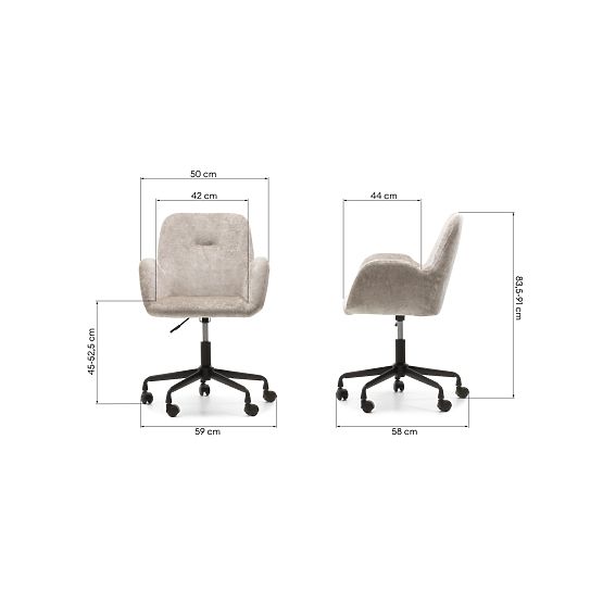 Swivel Chair Miguel, Light Beige
